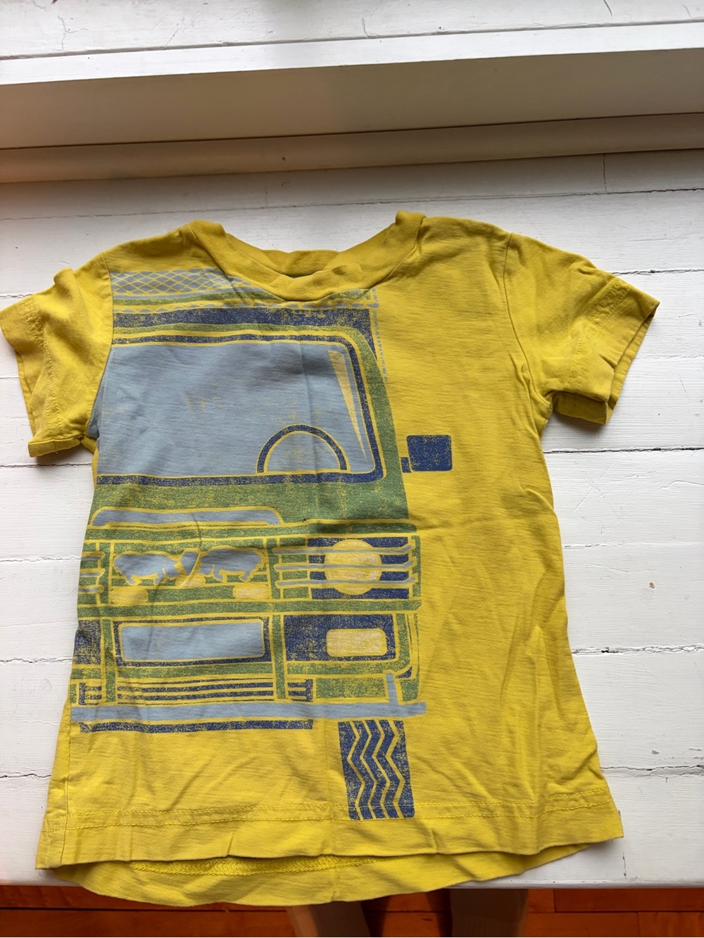 Tea Collection Yellow Graphic Tee with Blue & Green Bus